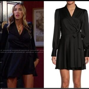 NWT Gianni Bini Lara Satin Wrap Mini Dress